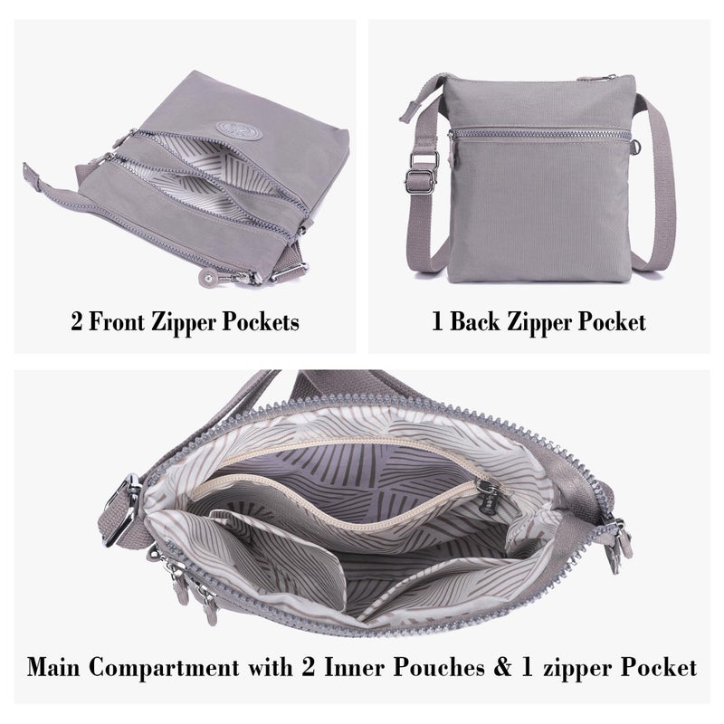 AOCINA Nylon Crossbody Bags for Women Multi Pocket Small Cross Body Purse Lightweight Travel Phone Purses Shoulder Handbags - Image 3